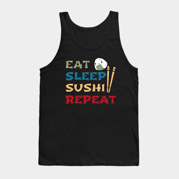 Eat Sleep Sushi Repeat Tank Top by Odetee